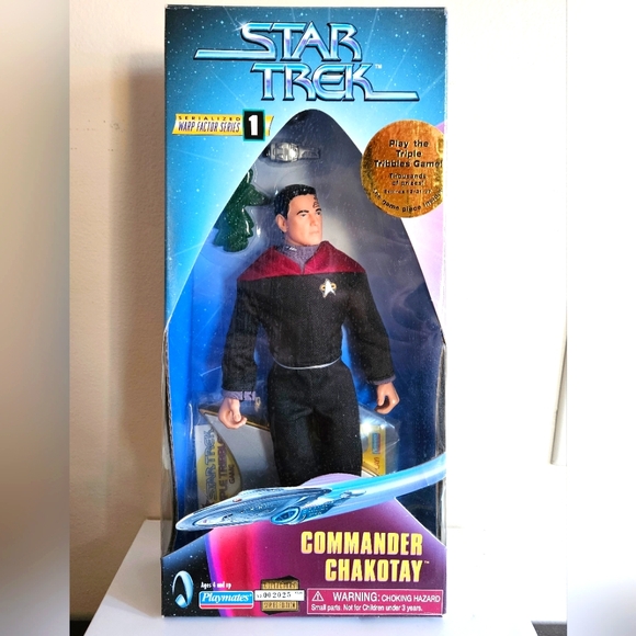 Star Trek Warp Factor Series 1 COMMANDER CHAKOTAY Playmates 9" Action Figure '97 - Picture 1 of 3
